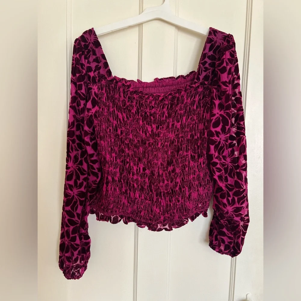 Torrid Purple Floral Smocked Blouse